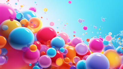 Fototapeta na wymiar Colorful bubbles with colorful gradients and various sizes. Image concept for desktop wallpaper and banner. 