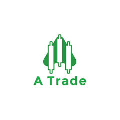 Letter A with candlestick combination, usable for trade, finance and company logos, vector illustration