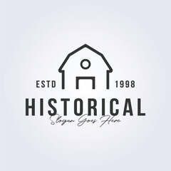 Fototapeta premium historical barn logo, vintage barn symbol icon vector illustration design