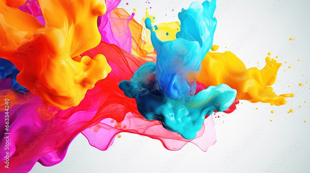 Poster a group of colorful paint is being mixed in with each other. generative ai