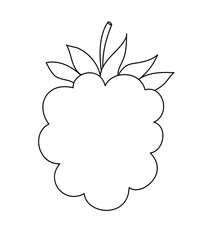 Hand drawn line raspberries fruit berries outline icon vector doodle illustration, suitable for coloring book, logo, illustration, sticker, cover