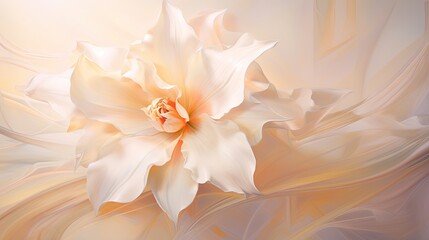 Obraz na płótnie Canvas a white flower with a yellow center on a white background. generative ai
