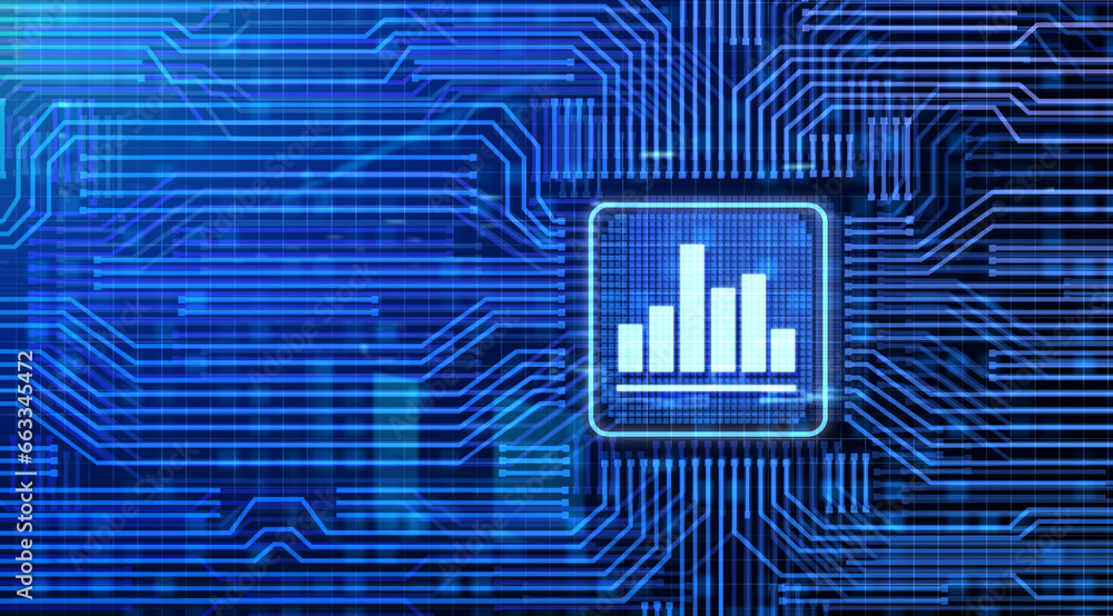 Poster analysis business intelligence analytics bi financial data processing.