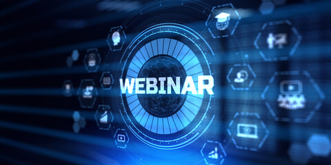 Webinar Online training Personal development education business concept.