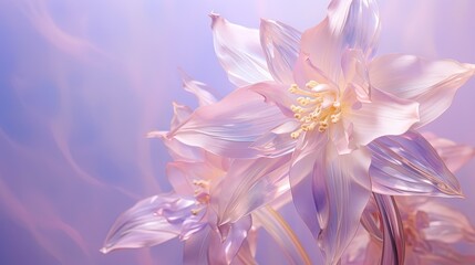  a close up of a pink flower on a purple background.  generative ai