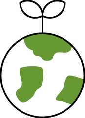 Plant earth line icon