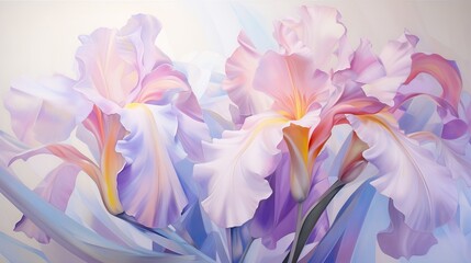 Fototapeta na wymiar a painting of a bunch of flowers in pastel colors. generative ai