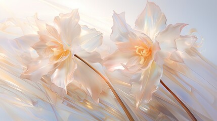 Obraz na płótnie Canvas a close up of a bunch of flowers on a white background. generative ai