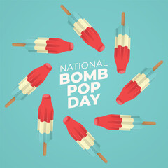 National Bomb Pop Day design template good for celebration usage. ice cream design template. flat design. vector eps 10.