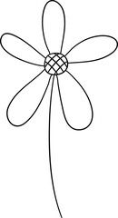 Simple flower line art vector for social media or wedding invitation decoration