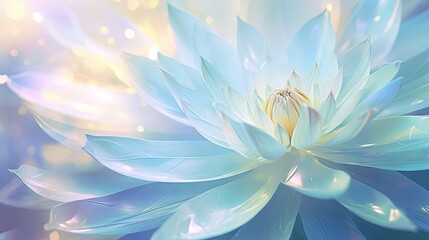  a large blue flower with white petals on a blue background.  generative ai
