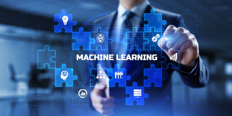 Machine learning Artificial intelligence neural network innovation technology concept.