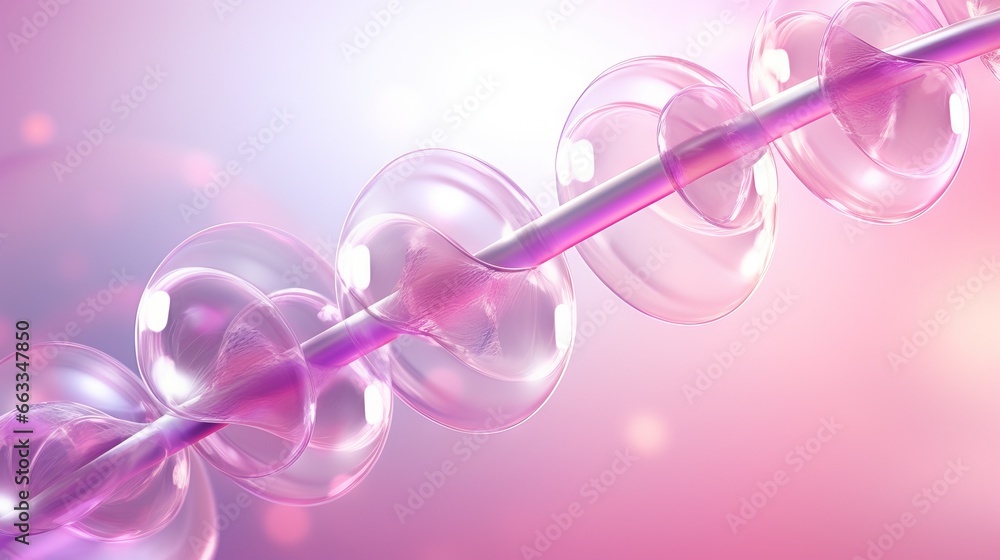 Aufkleber an abstract image of a pink and purple object with a pink background. generative ai