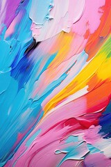 Fototapeta na wymiar Multi colored acrylic rainbow color on canvas texture wallpaper.