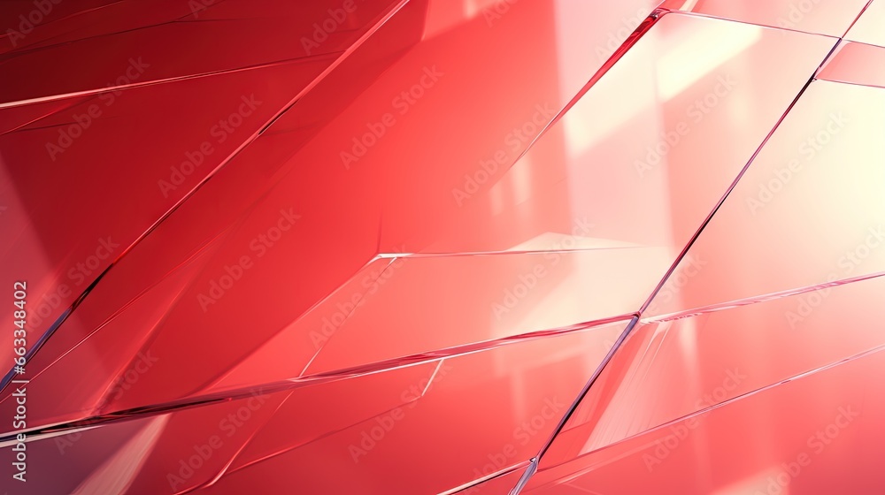 Poster  a red abstract background with lines and shapes in the middle.  generative ai