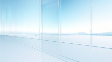  a white room with a view of the sky and mountains.  generative ai