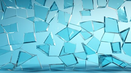  a bunch of glass blocks that are on a blue surface.  generative ai