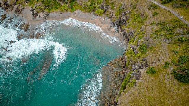 オーストラリアの円形状のビーチ（ドローン撮影） © photok