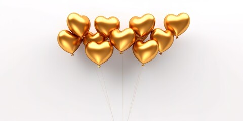 heart shaped balloons on white background. Luxury balloons. generative AI