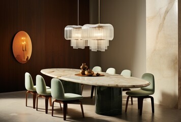 Advertising luxury style of dining room, table and chairs interior design