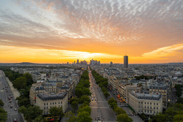 Panoramablick auf Paris vom Dach des Triumphbogens