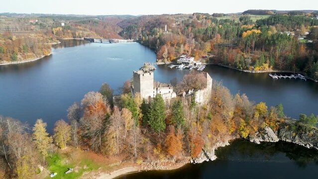 Drone Footage of the Ottensteiner Stausee in Lower Austria in Autumn
