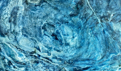 Beautiful decorative stone, natural blue and cyan spots and lines abstract pattern