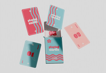 Floating Playing Cards Mockup