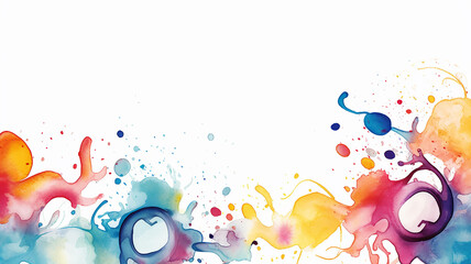 Obraz premium ink spots paint multicolored spectrum on a white background frame blank form