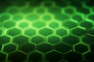 Cyber interlace Vibrant green honeycomb network shapes an abstract background