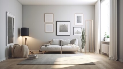 Naklejka na ściany i meble eye catching interior living room photography a modern apartment