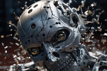 sci fi techno cyborg humanoid demolition a digital catastrophe