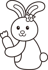 Easter bunny coloring drawing