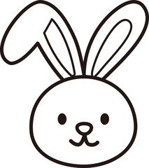 Easter bunny coloring drawing