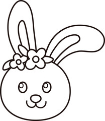 Easter bunny coloring drawing