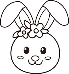 Easter bunny coloring drawing