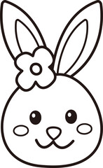 Easter bunny coloring drawing