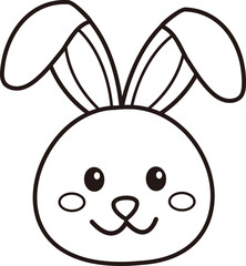 Easter bunny coloring drawing