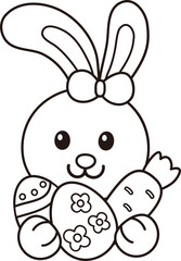 Easter bunny coloring drawing