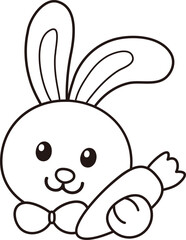 Easter bunny coloring drawing