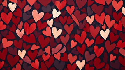 Hearts illustration background wallpaper design, love heart, valentines day card - obrazy, fototapety, plakaty