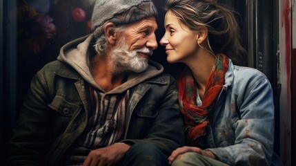 Relationship between an older man and a young woman