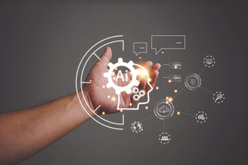 Ai tech, Ai technology and digital marketing, artificial intelligence, Business global internet...