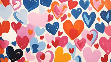 Hearts illustration background wallpaper design, love heart, valentines day card