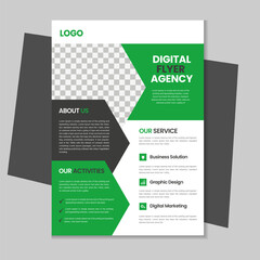 A4 business flyer template design, corporate brochure, marketing flyer, advertising flyer template design with mockup