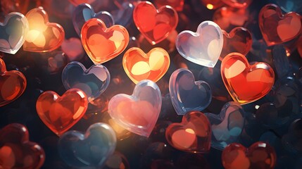 Hearts illustration background wallpaper design, love heart, valentines day card