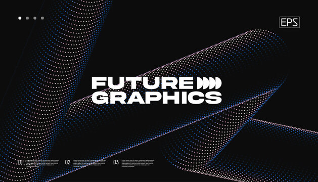 Abstract backgorund with dotten wavy shape. Vector background.