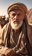 Naklejka premium portrait of an old Arab