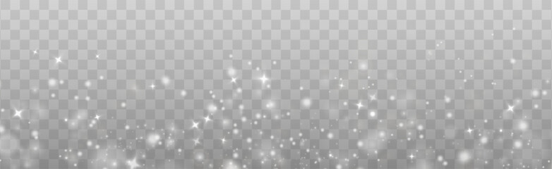 Bokeh light lights effect background. White png dust light. Christmas background of shining dust Christmas glowing light bokeh confetti and spark overlay texture for your design.	
