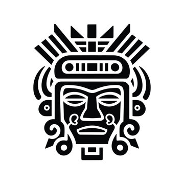Free vector maya civilization cartoon with tradtional masks and accessories isolated